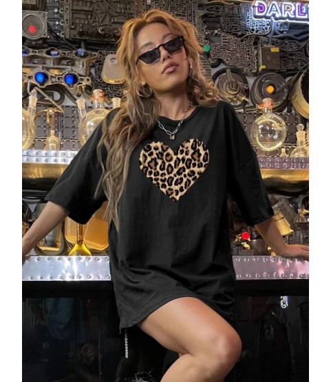Baskılı T-shirt - Siyah