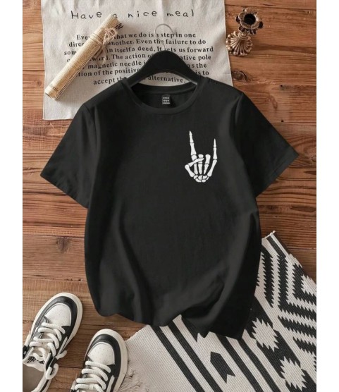 Baskılı T-shirt - Siyah