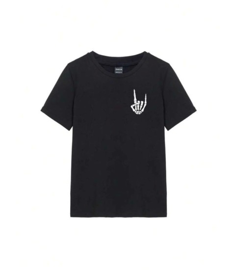 Baskılı T-shirt - Siyah