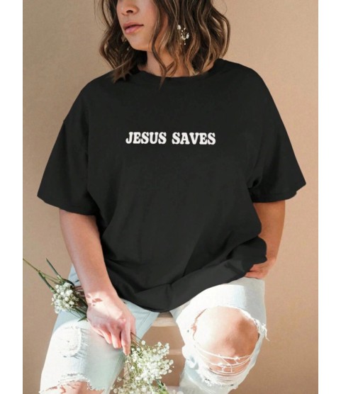 Baskılı T-shirt - Siyah