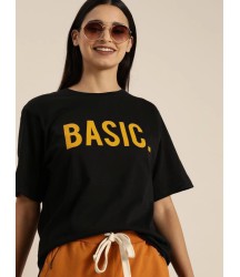 Baskılı T-shirt - Siyah