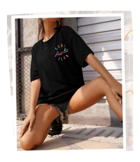 Baskılı T-shirt - Siyah