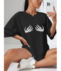 Baskılı T-shirt - Siyah