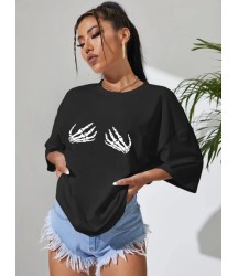 Baskılı T-shirt - Siyah