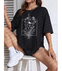 Baskılı T-shirt - Siyah