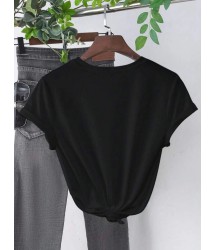 Baskılı T-shirt - Siyah