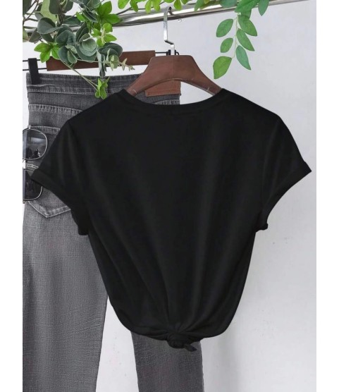 Baskılı T-shirt - Siyah