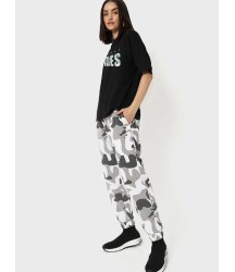 Baskılı Oversize T-shirt - Siyah