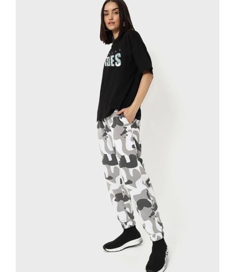 Baskılı Oversize T-shirt - Siyah