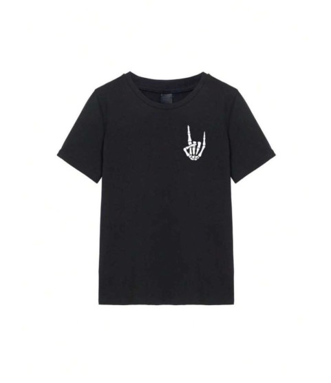Erkek Baskılı Oversize T-shirt - Siyah