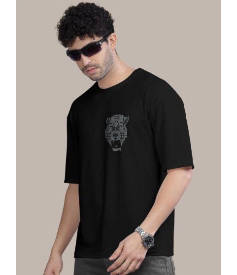Erkek Baskılı Oversize T-shirt - Siyah
