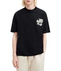Erkek Baskılı Oversize T-shirt - Siyah