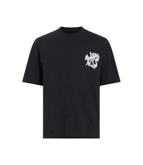 Erkek Baskılı Oversize T-shirt - Siyah