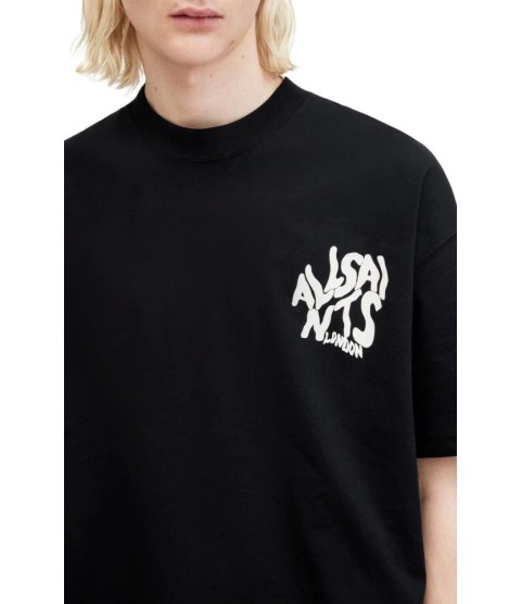 Erkek Baskılı Oversize T-shirt - Siyah