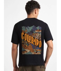 Erkek Baskılı Oversize T-shirt - Siyah