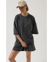 Oversize Lazer Kesim Bisiklet Yaka T-Shirt