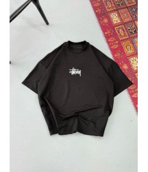 Erkek Baskılı Oversize T-shirt - Siyah