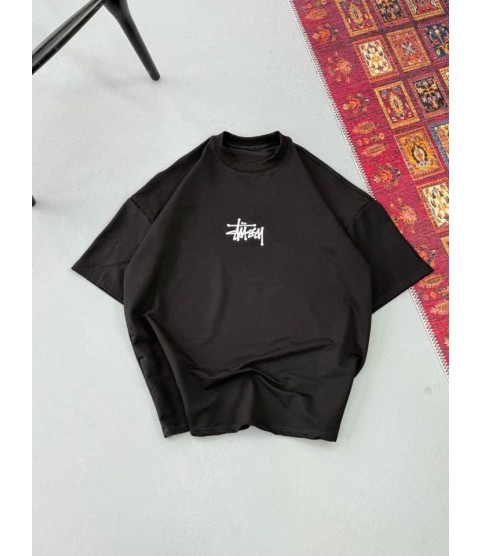 Erkek Baskılı Oversize T-shirt - Siyah