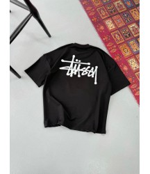 Erkek Baskılı Oversize T-shirt - Siyah
