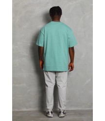 Unisex Oversize Düz Bisiklet Yaka T-Shirt - Mint Yeşili