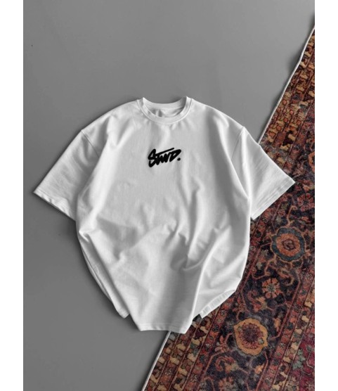 Baskılı Oversize T-shirt - Beyaz