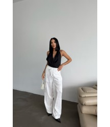 JAKAR SATEN PANTOLON - Beyaz