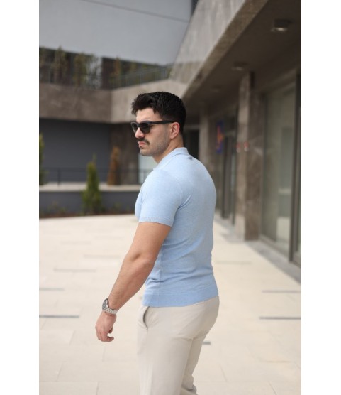 Erkek Polo Yaka Fermuar Detaylı Tişört