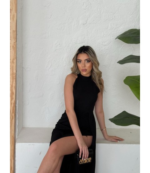 Kadın Halter Yaka Derin Yırtmaç Detaylı Tam Boy Ithal Krep Abiye Elbise Kadın Halter Yaka Derin Yırtmaç Detaylı Tam Boy Ithal Krep Abiye Elbise