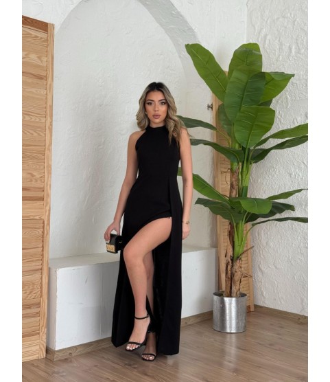 Kadın Halter Yaka Derin Yırtmaç Detaylı Tam Boy Ithal Krep Abiye Elbise Kadın Halter Yaka Derin Yırtmaç Detaylı Tam Boy Ithal Krep Abiye Elbise