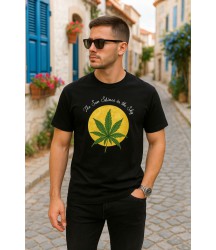 Ön Ve Arka Baskılı Oversize Bisiklet Yaka T-shirt- Siyah