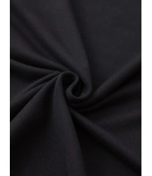 Baskılı Oversize Bisiklet Yaka T-shirt - Siyah