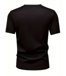 Baskılı Oversize Bisiklet Yaka T-shirt - Siyah