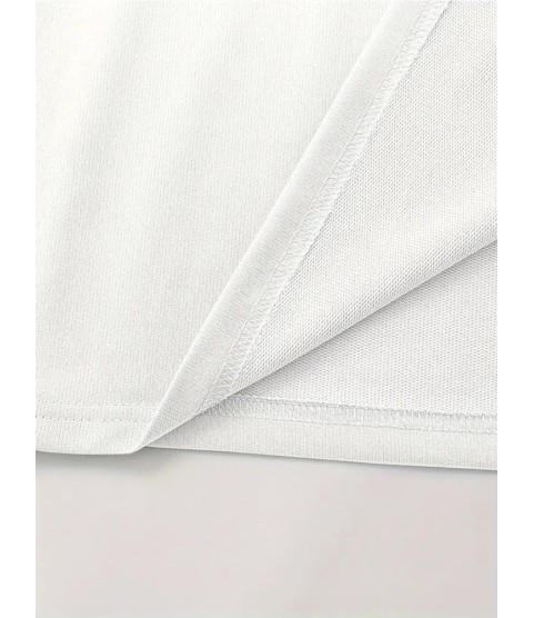 Baskılı Oversize Bisiklet Yaka T-shirt - Beyaz