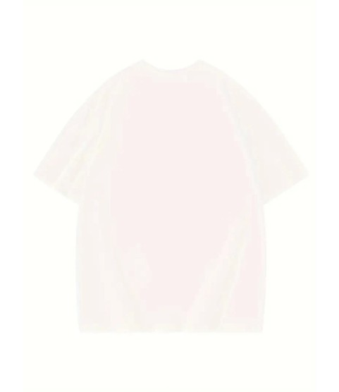 Thousand Baskılı Oversize Bisiklet Yaka T-shirt - Beyaz