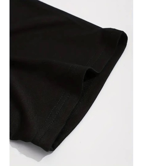 Sporda Günlük Hayata Giyilebilir GYM Baskılı Oversize Bisiklet Yaka Erkek T-shirt - Siyah