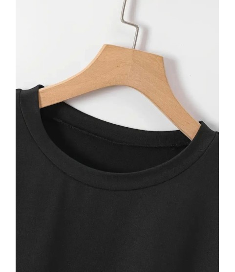 New York Baskılı Oversize Bisiklet Yaka T-shirt - Siyah New York Baskılı Oversize Bisiklet Yaka T-shirt - Siyah