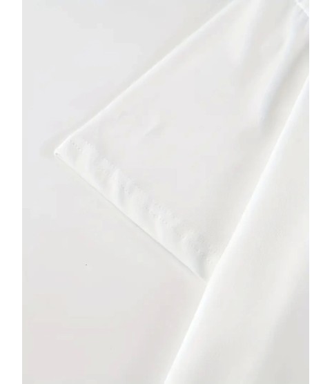 Baskılı Oversize Bisiklet Yaka T-shirt - Beyaz