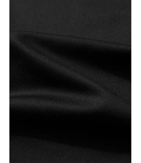Baskılı Oversize Bisiklet Yaka T-shirt - Siyah