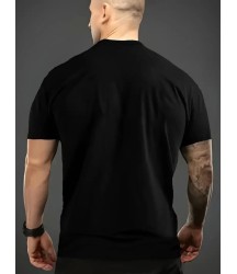 Baskılı Oversize Bisiklet Yaka T-shirt - Siyah