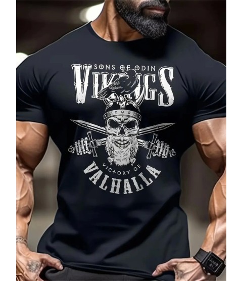 Baskılı Oversize Bisiklet Yaka T-shirt - Siyah