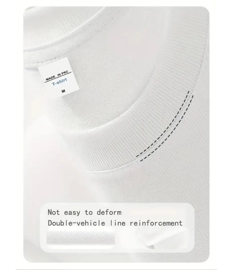 Baskılı Oversize Bisiklet Yaka T-shirt - Beyaz
