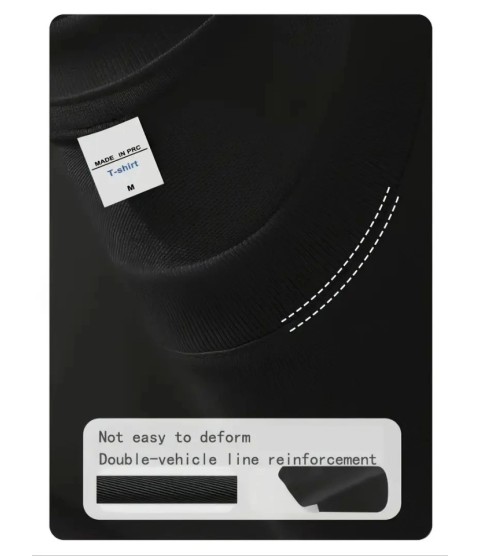 Baskılı Oversize Bisiklet Yaka T-shirt - Siyah