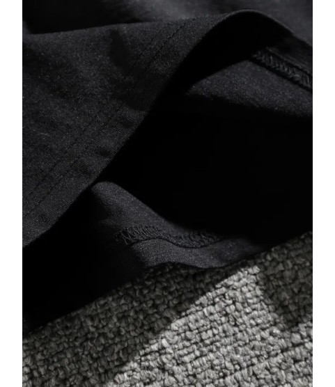 Erkek Dağ Grafikli Tişört, Yaz Için Büyük Beden Rahat T-shirt - Siyah