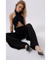 Düşük Bel Oversize Keten Pantolon