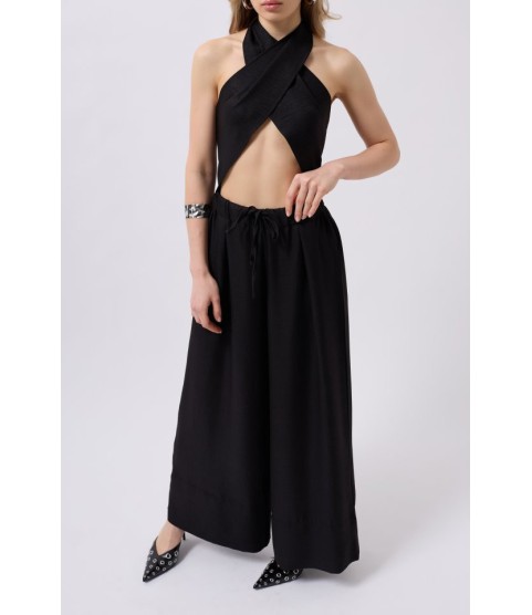 Düşük Bel Oversize Keten Pantolon