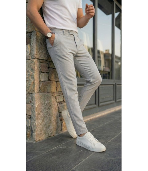 Erkek Slim Fit Dilli Kumaş Pantolon