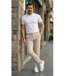 Erkek Slim Fit Dilli Kumaş Pantolon