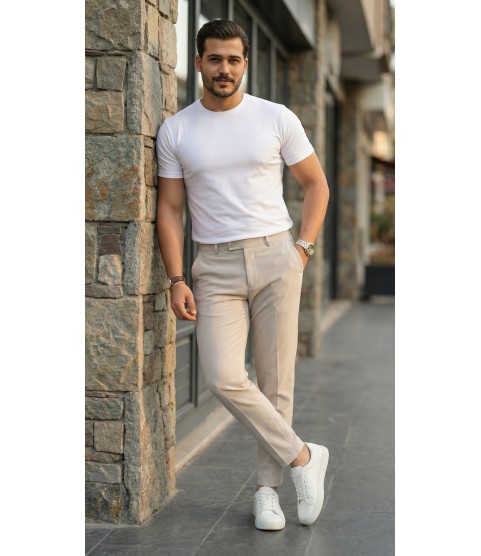 Erkek Slim Fit Dilli Kumaş Pantolon