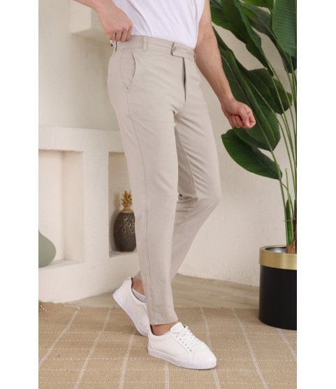 Erkek Slim Fit Dilli Kumaş Pantolon