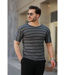 Erkek Petek Desenli Kısa Kollu T-shirt